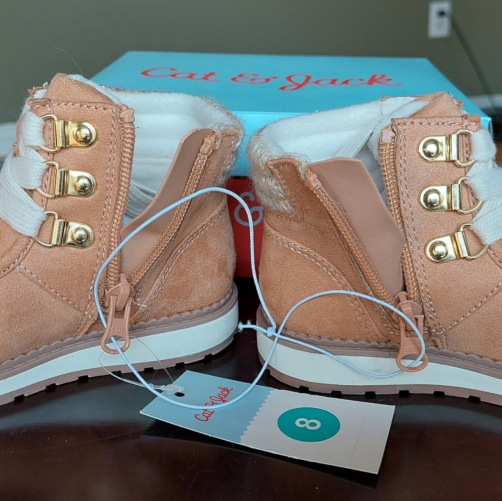 Cat & Jack Herbie Toddler Girls Tan Boots Size 8 NWT - Picture 4 of 6